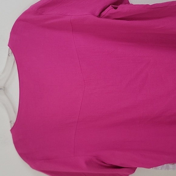 NWT Kensington Lane Pink Embroidered Short Sleeve Button Up Top L - Picture 13 of 14